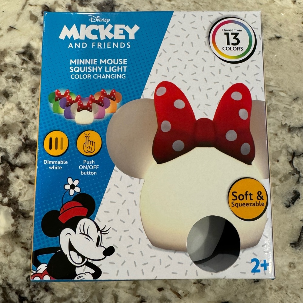 Minnie Mouse Squishy Color Changing LED Night Light - Disney Mickey & Friends